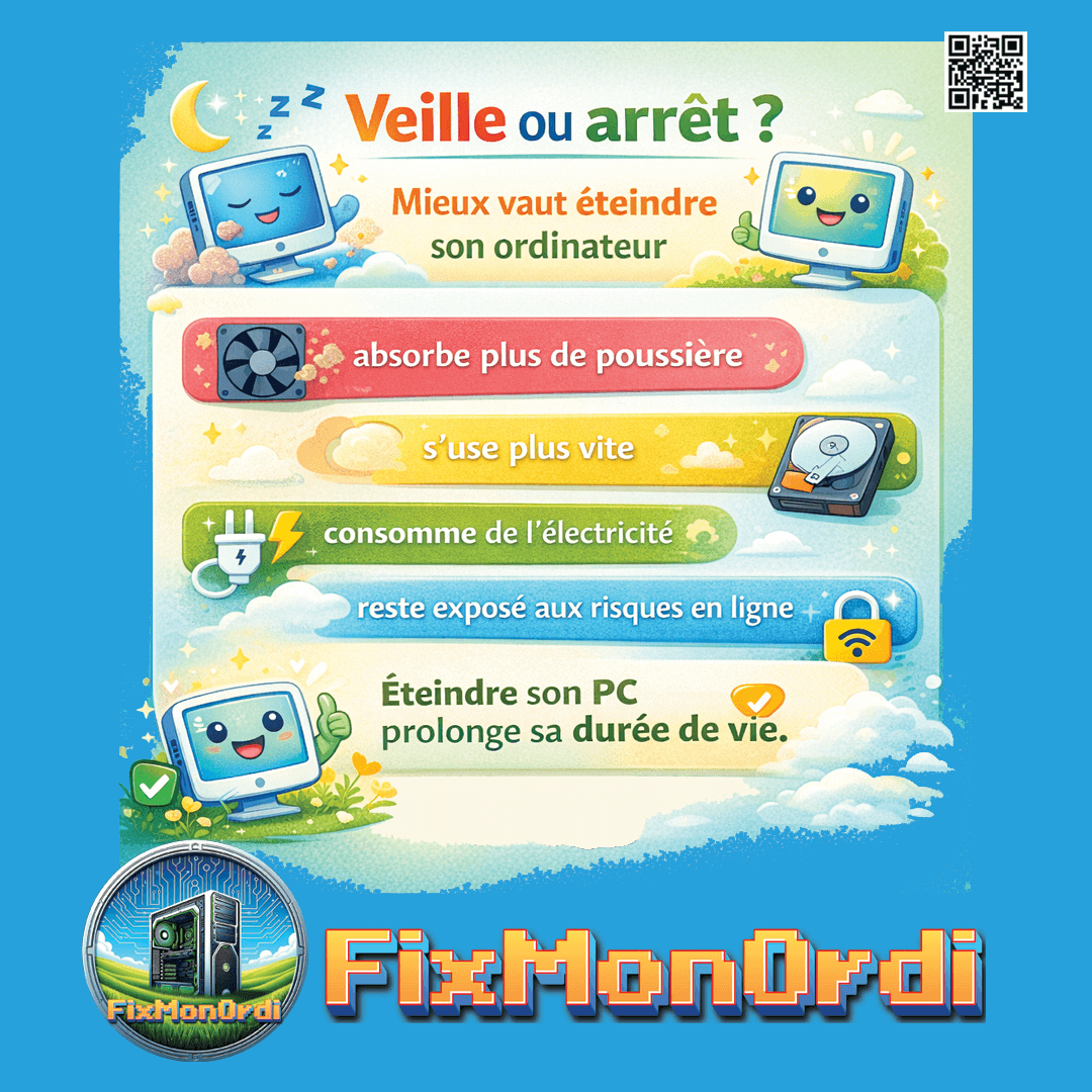 FixMonOrdi vous explique pourquoi il vaut mieux éteindre son ordinateur plutôt que le laisser en veille