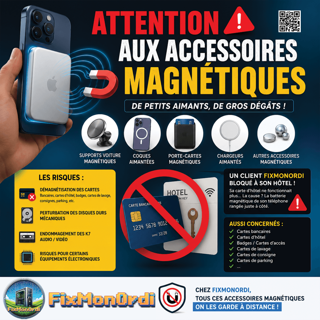 Les accessoires magnetiques ne sont pas sans danger pour les pistes magnetiques de nos cartes bleues et autres cartes de service