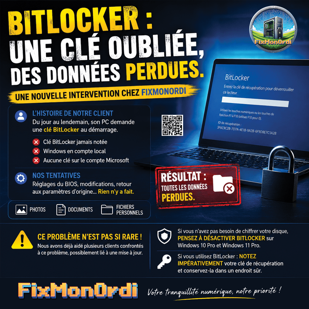 Nouvelles mésaventures pour un de nos clients avec Bitlocker
