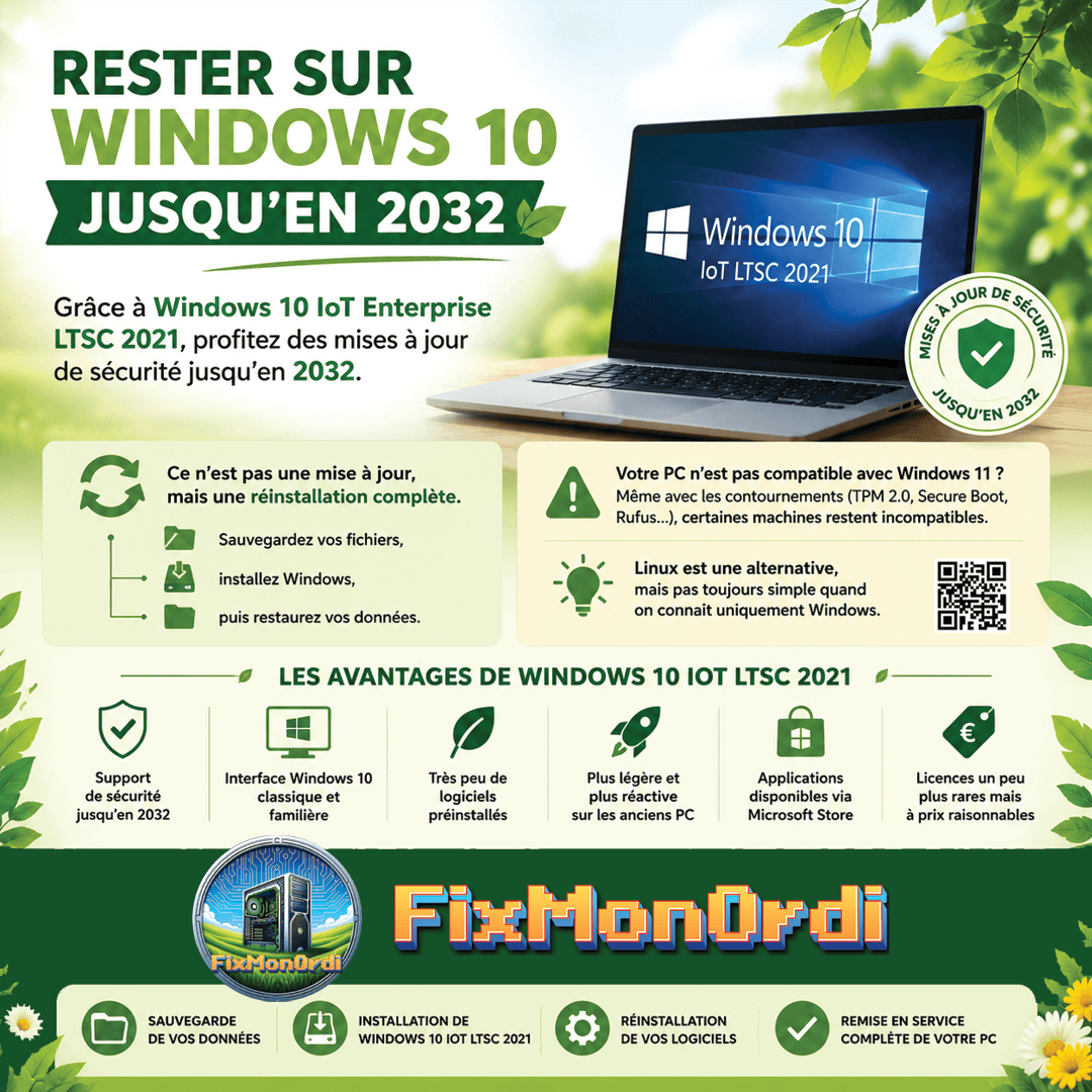Comment rester sur Windows 10 jusqu'en 2032
