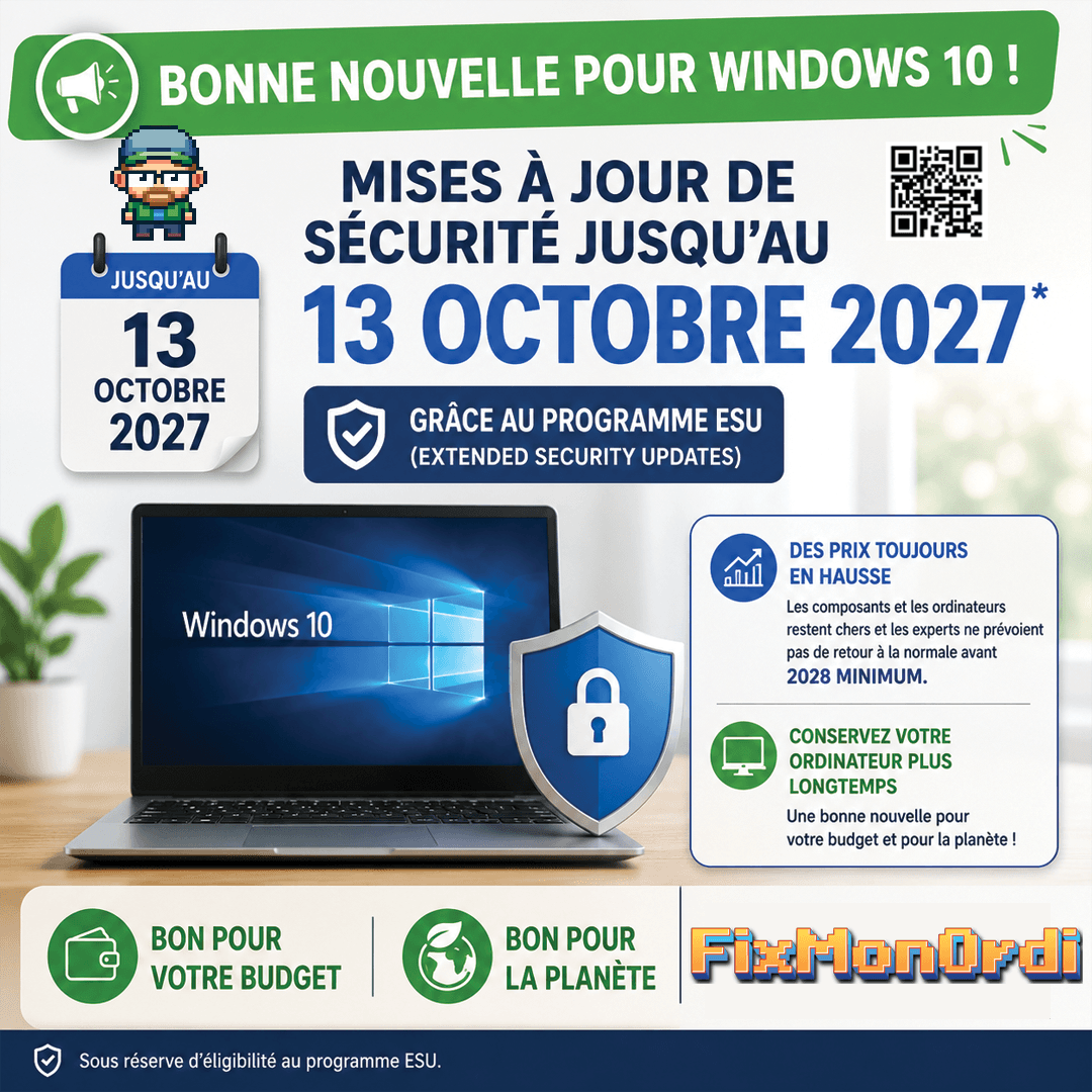 Bonne nouvelle mises à jours de sécurité de Windows 10 prolonger jusqu'en octobre 2027