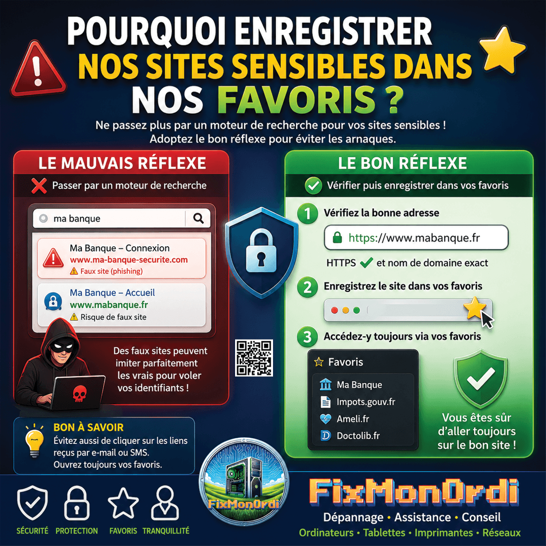 Pourquoi enregistrer ses sites sensibles dans ses favoris